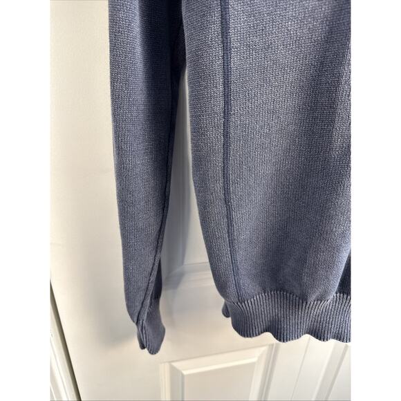BKE Men's Large Blue Ryder 1/4 ButtonHenley Sweater Knit Cotton Pullover Casual - Picture 4 of 9
